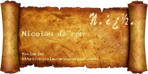 Nicolau Áron névjegykártya